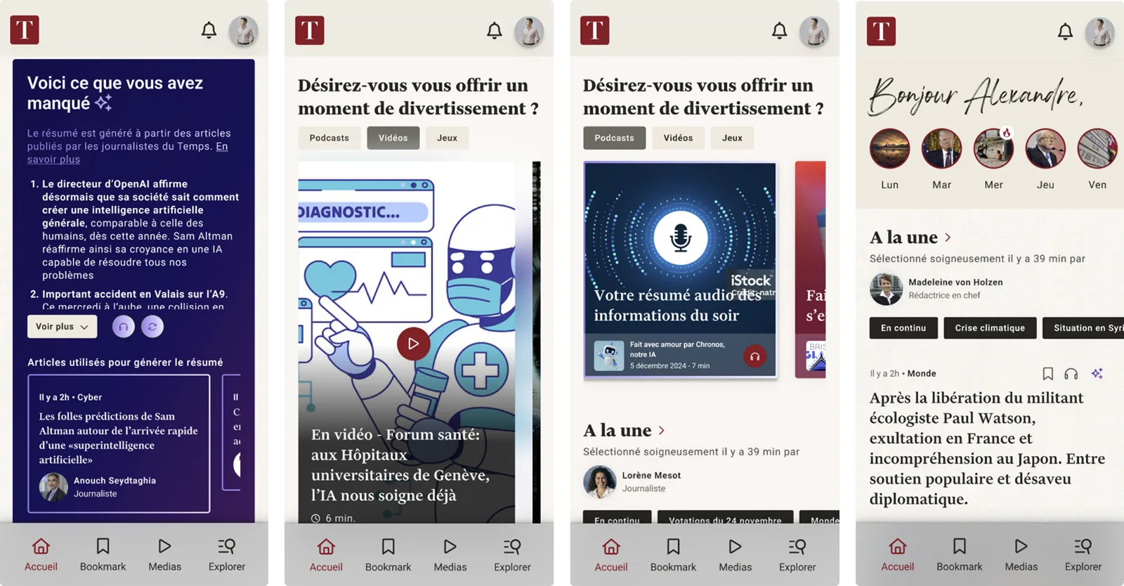 Contextual personalization, AI summary block across app screens