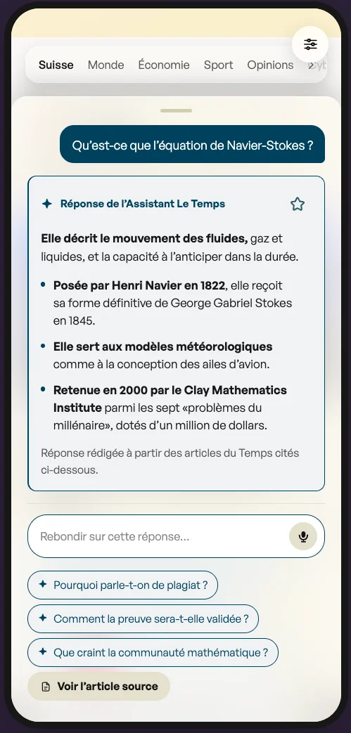Ready-made prompt opened with the assistant’s answer